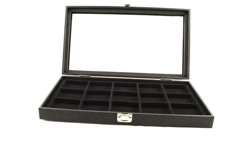 Display case glass lid black - display,