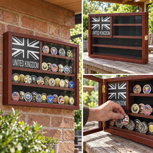 Challenge coin display case - coin,
