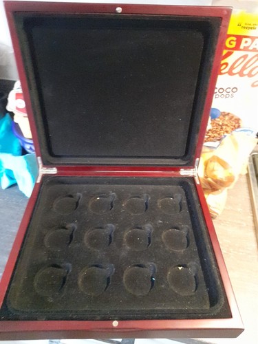 Wooden coin display case - display,