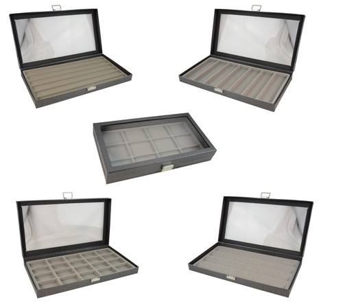 Clear top display case grey - display,