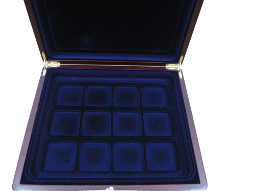 Wooden coin display case - case, 12